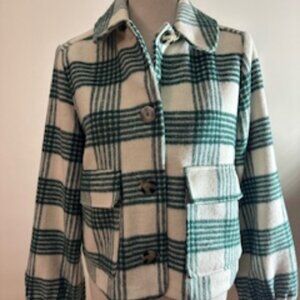LC Lauren Conrad Soft Green Plaid Jacket